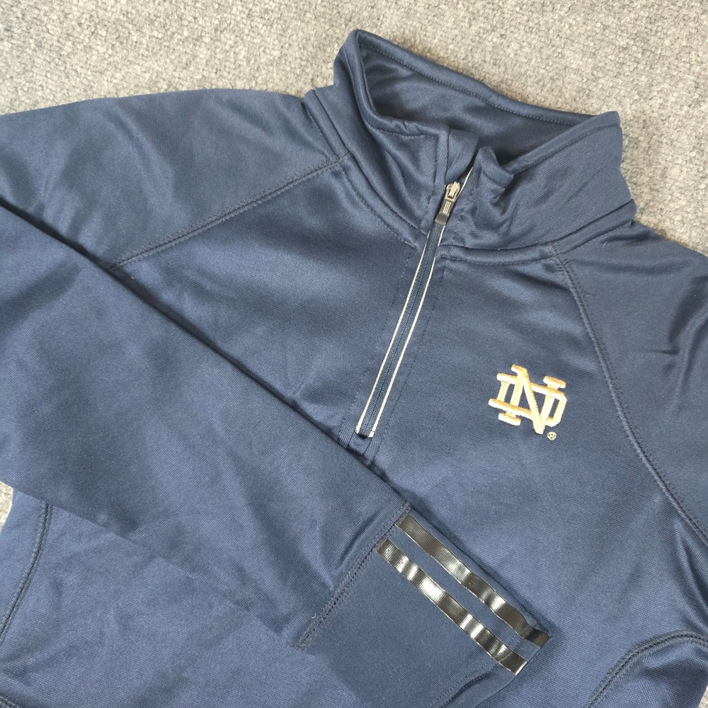 Adidas Notre‎ Dame Fighting Irish Quarter Zip Pullover Jacket Navy Blue Size S